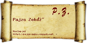 Pajzs Zekő névjegykártya